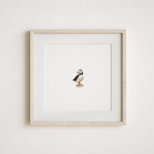 Mini Puffin Watercolor Painting Print