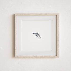 Miniature Dolphin Watercolor Painting Print