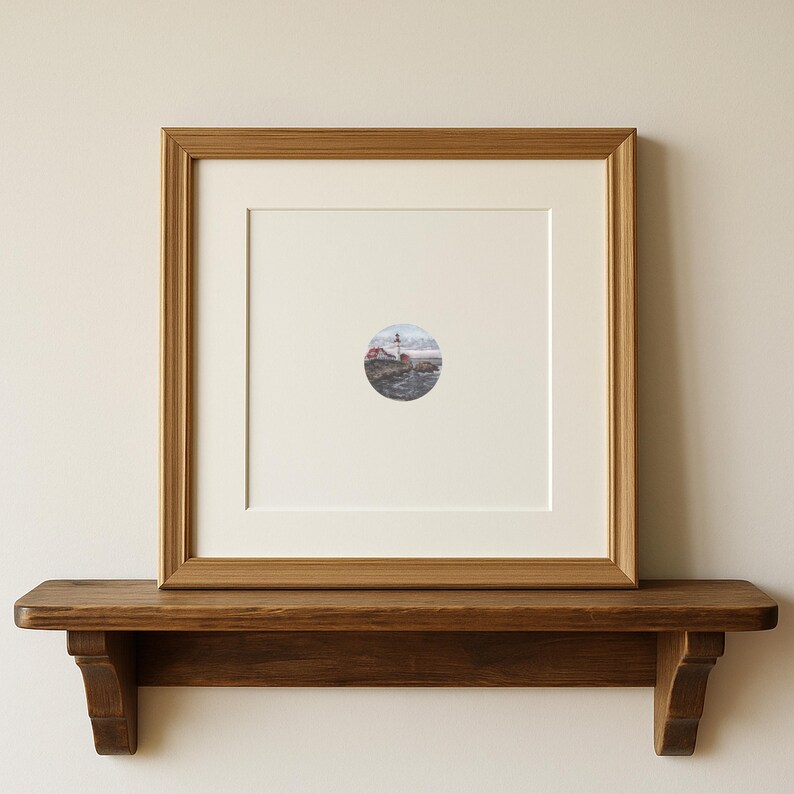 Mini Watercolor Lighthouse Painting Print Bild 5