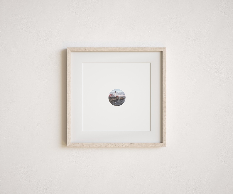 Mini Watercolor Lighthouse Painting Print Bild 1