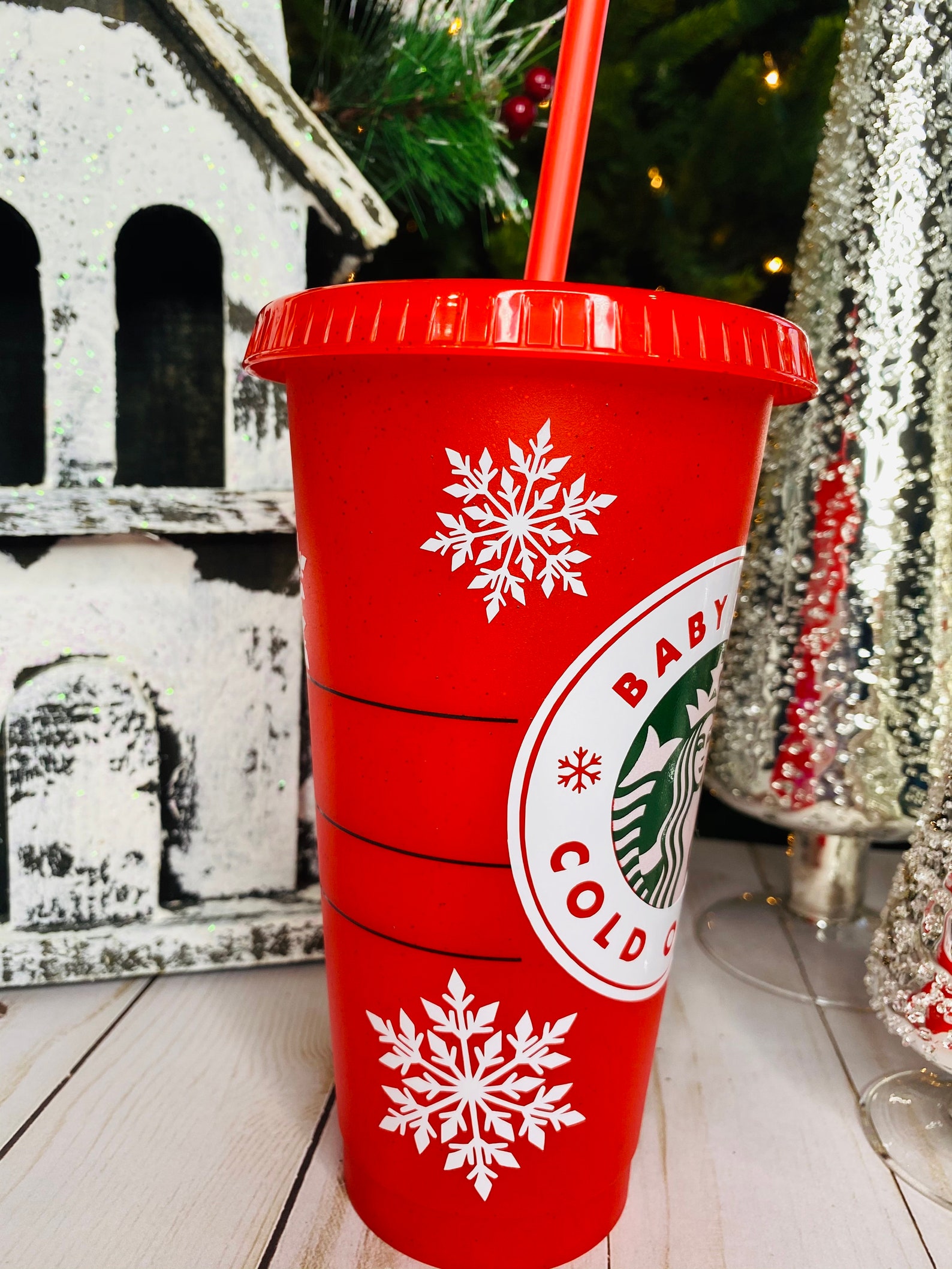 Starbucks Holiday Cold Cup Starbucks Glitter Red Cup Etsy