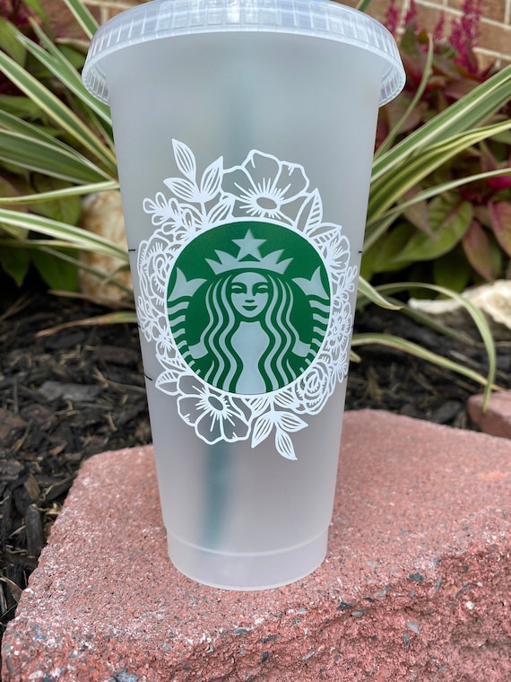Beige Retro Daisy Starbucks Cup Personalized Starbucks Cold Cup