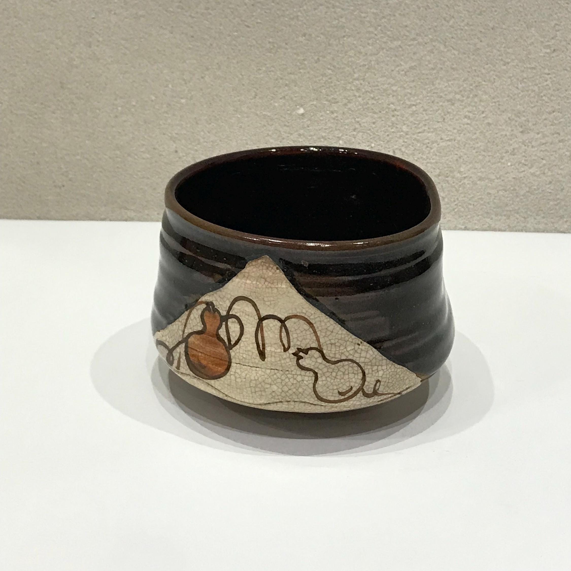 明治期 九谷焼 加藤造 薄手 金彩色絵 花鳥画 細密手描 銘々皿