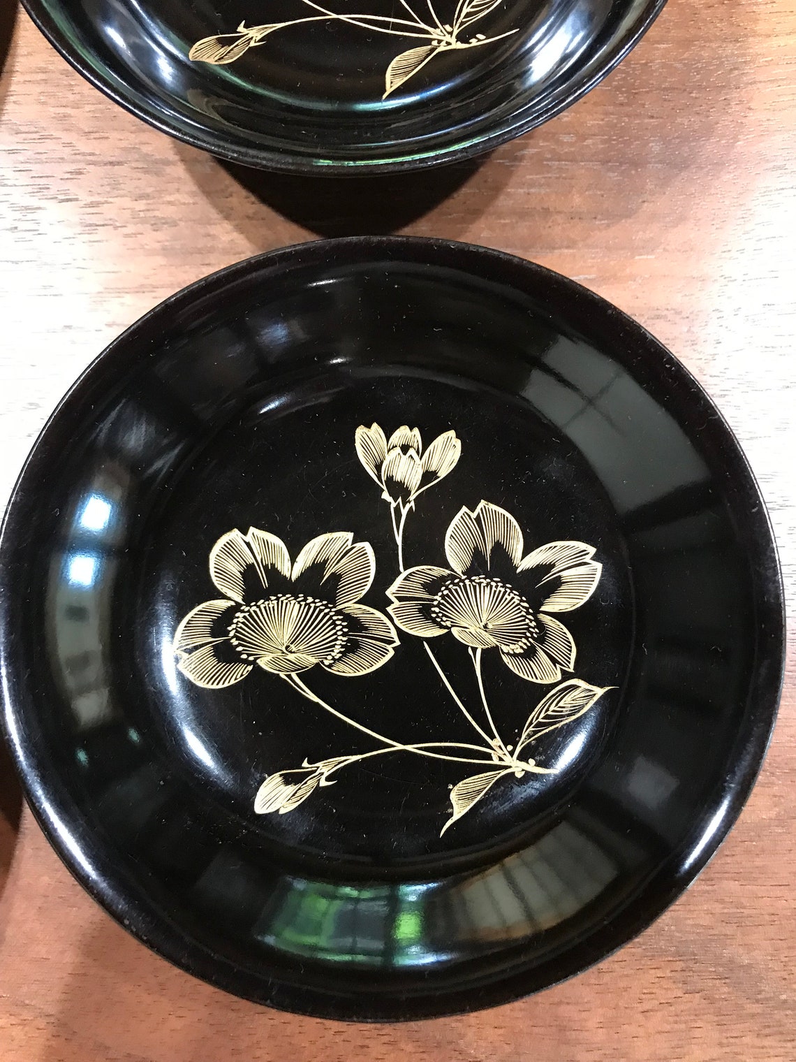 Wajima lacquer ware plate from the Meiji era in Japan set of Etsy
