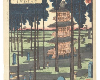 日本のアンティーク木版画、デザイン、1939年、吉村新、「新鮮な果物
