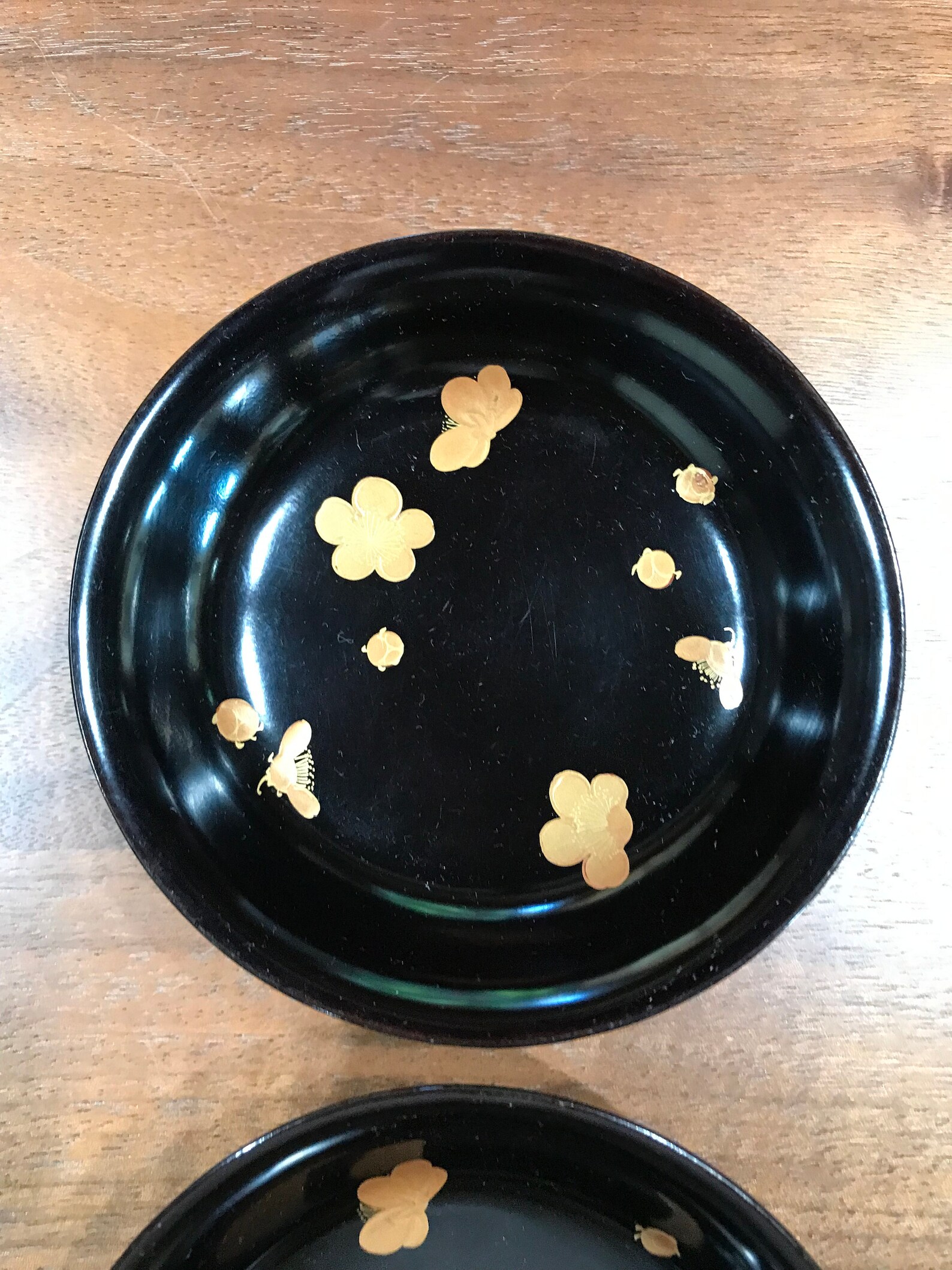 Wajima lacquer ware plate from the Meiji era in Japan set of Etsy