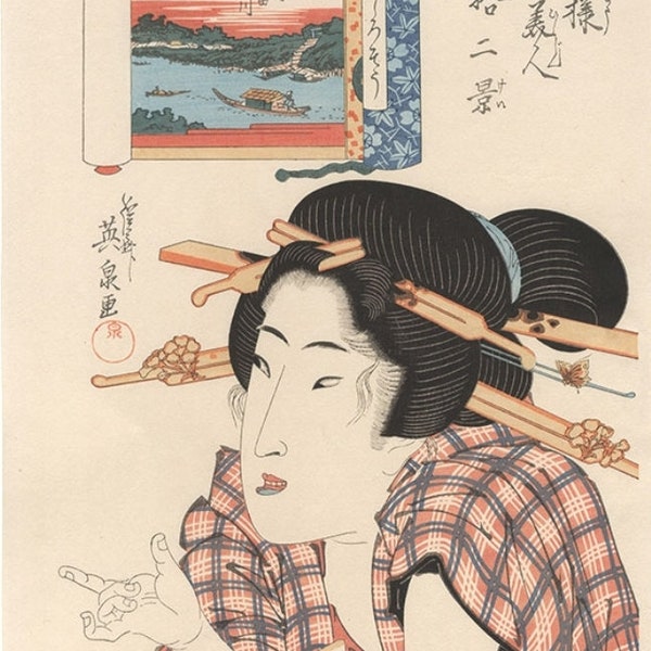 Reprints of Eisen's ukiyo-e and bijinga paintings