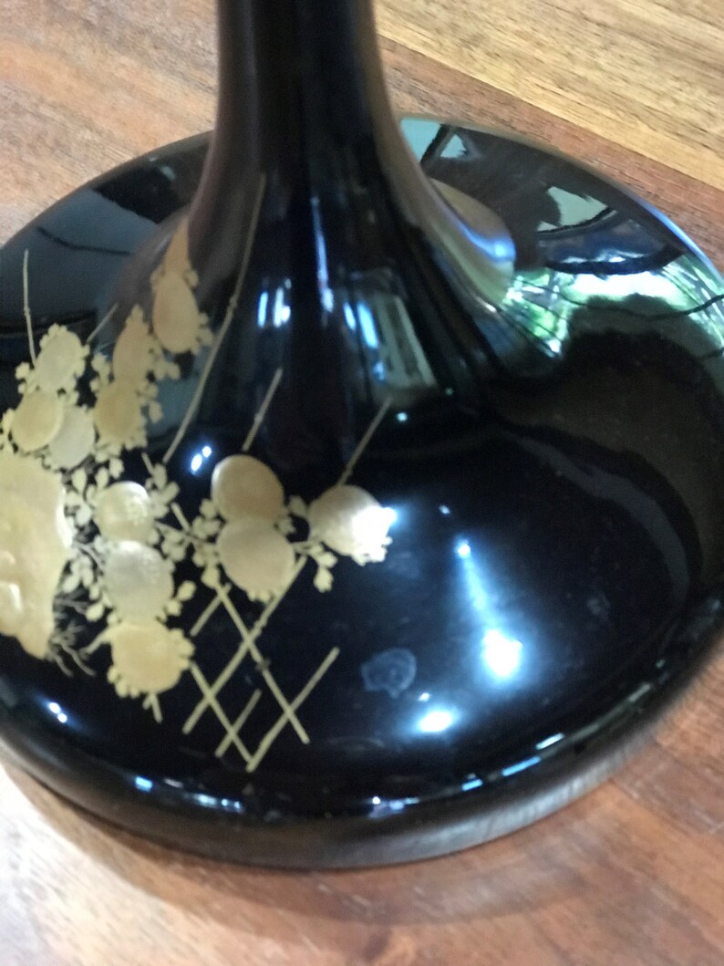 Japanese Wajima Lacquer Plate With Legs Chrysanthemum Etsy