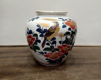 Vintage Kitamura Takashi Vintage Kutani Kosen Stoneware Vase