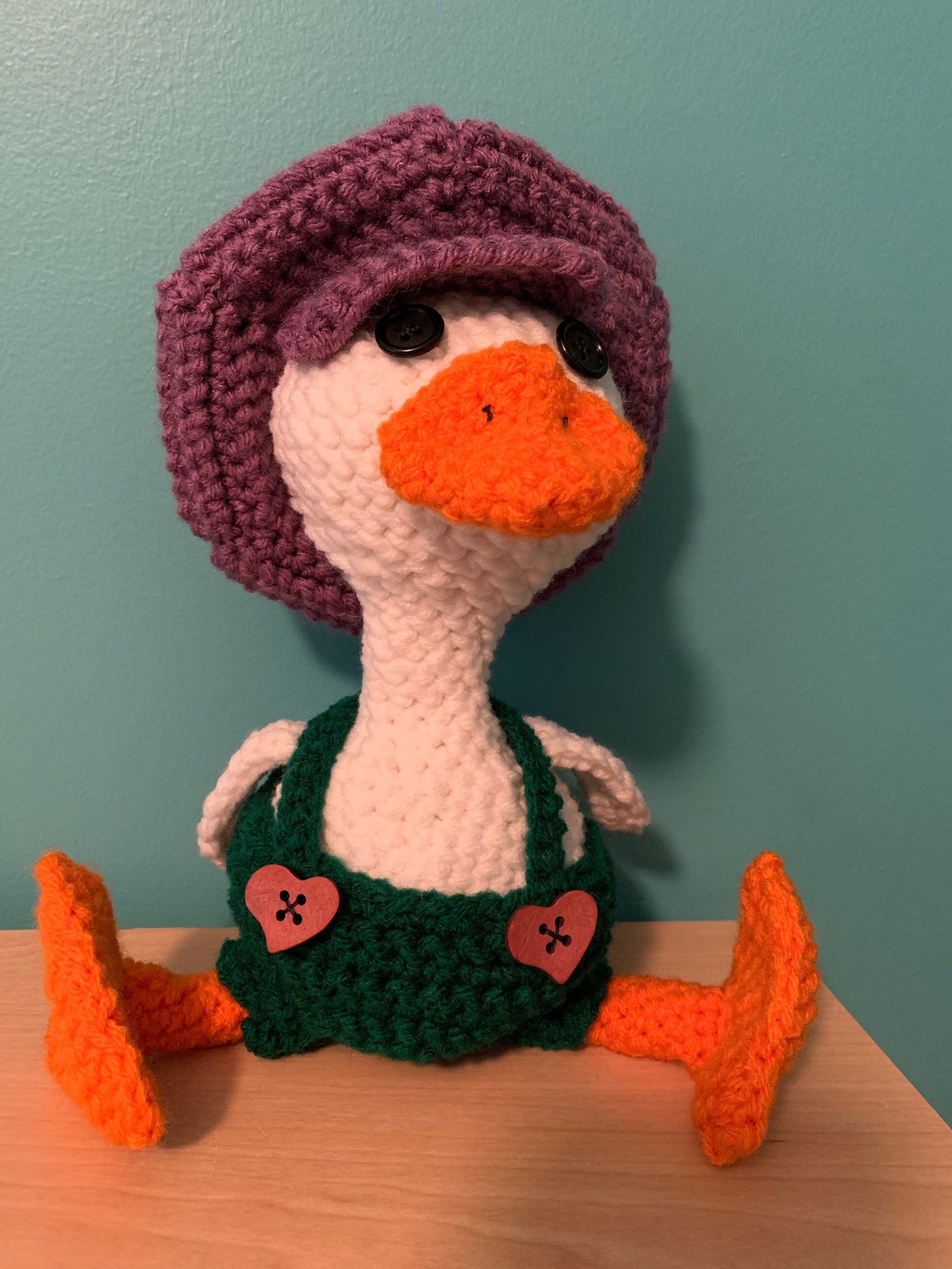 Crochet Goose w/Removable Cap Etsy