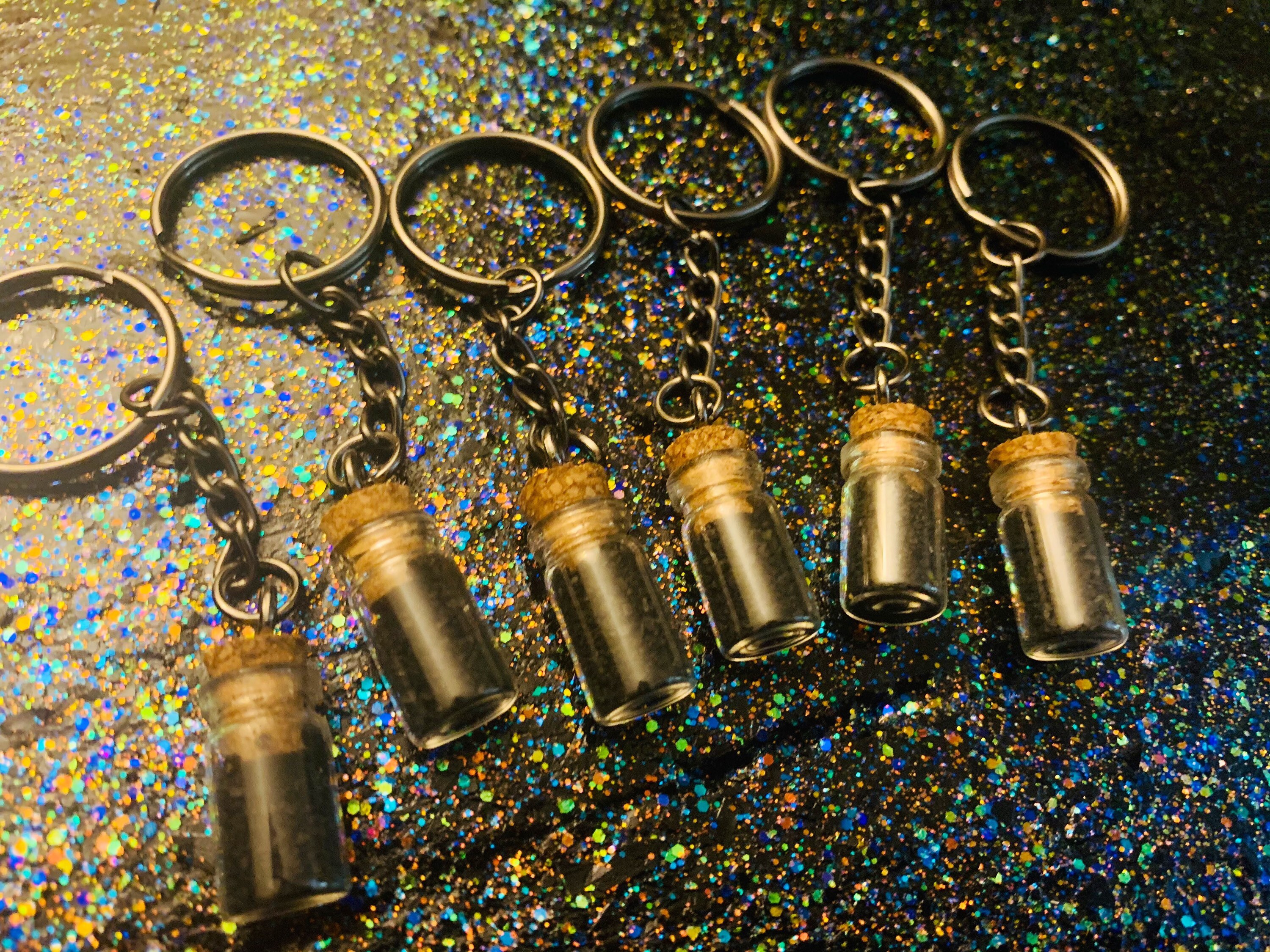 Black Salt Keychains For Protection Etsy