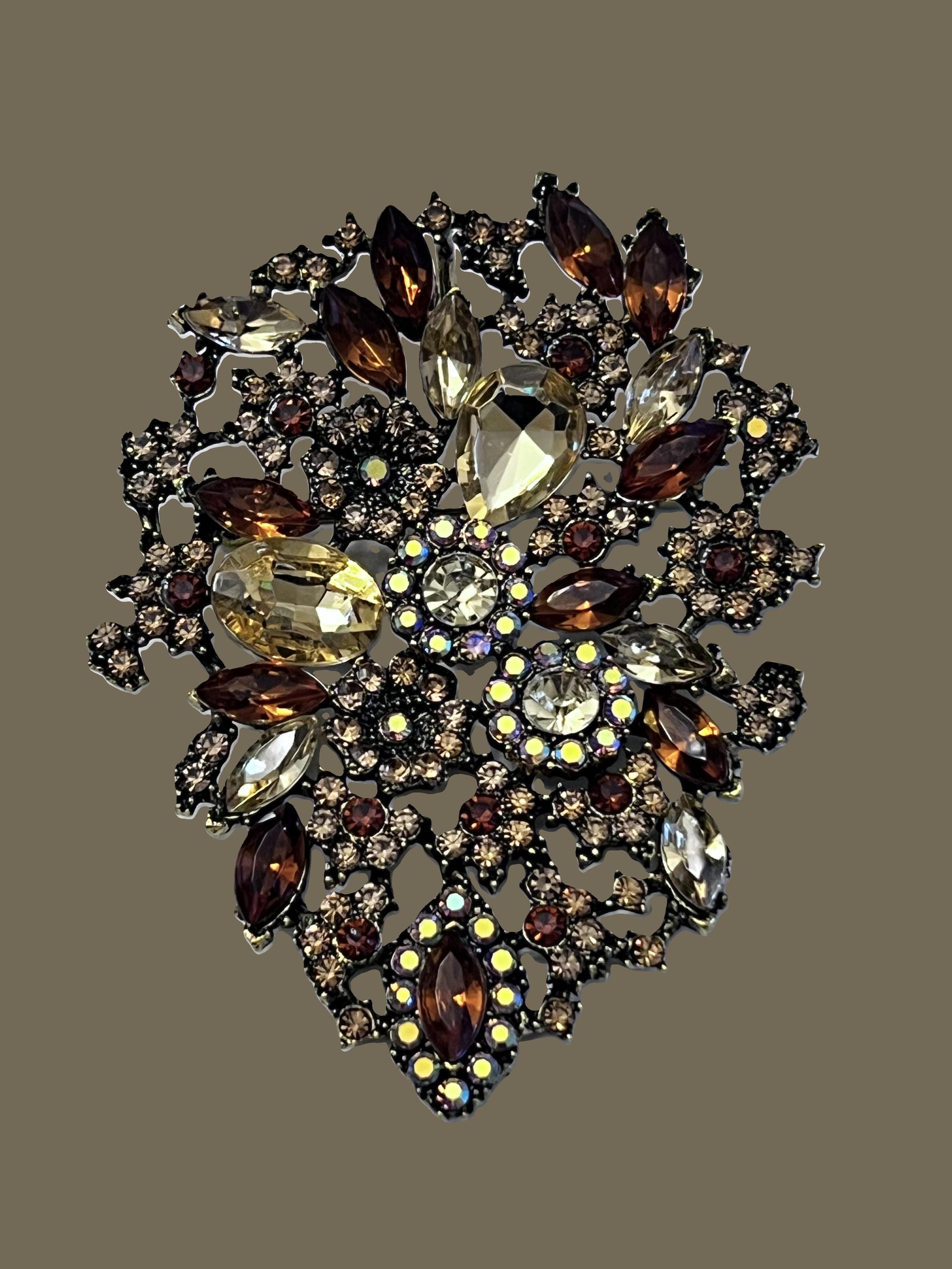 トパーズブローチ Smokey Topaz Brooch Pin - Etsy