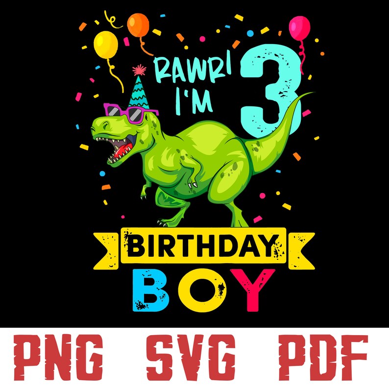 Download 3 Year Old svg 3rd Birthday Boy T Rex Dinosaur svg 3rd | Etsy