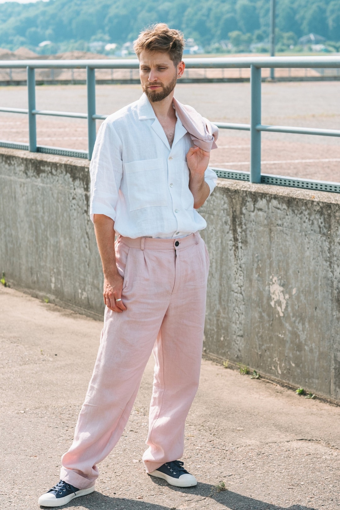 Men Linen Pants, Groom Linen Suit, Wedding Linen Pants, Wedding Linen