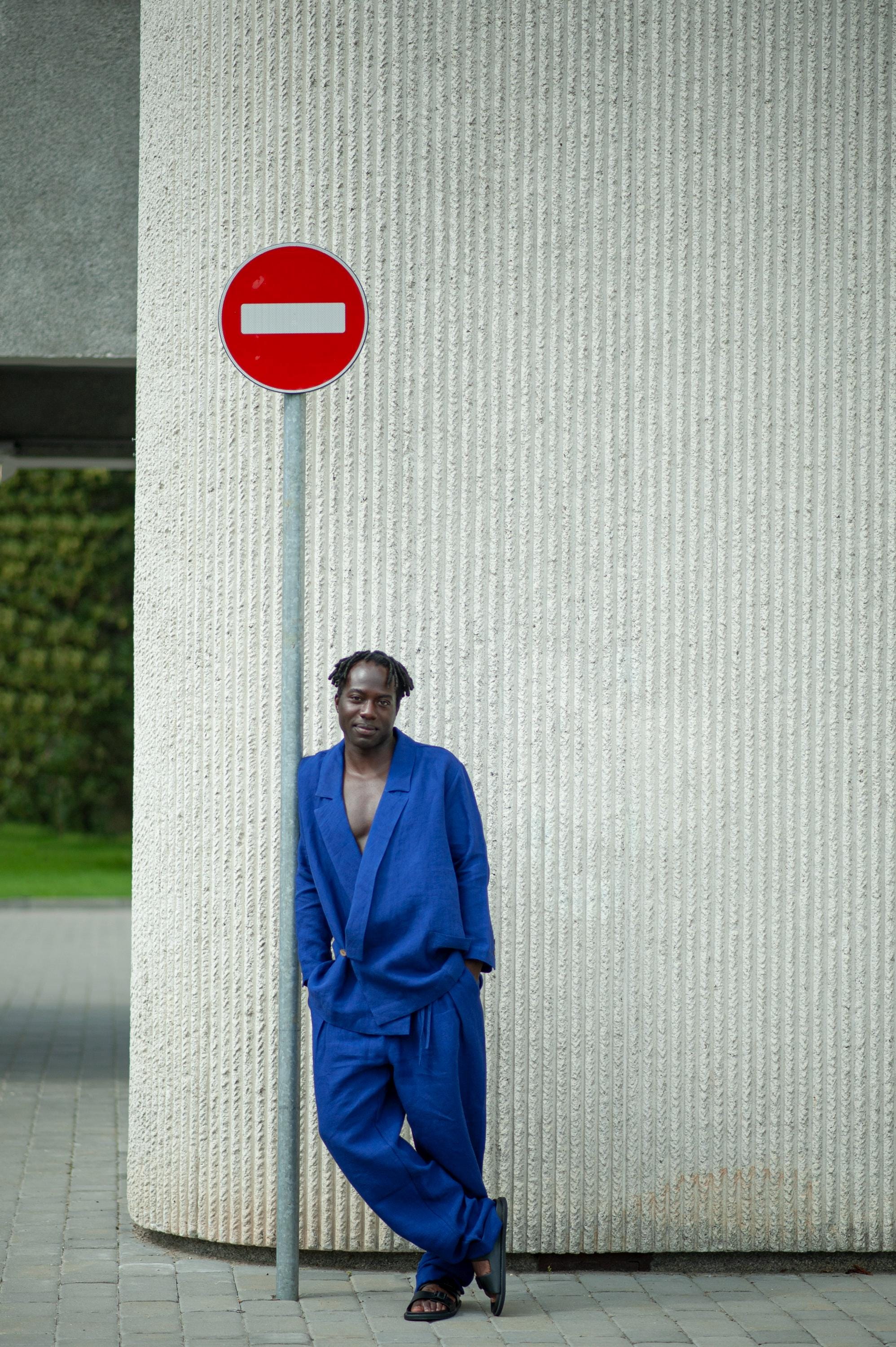 Handmade Mens Linen Suit: Japanese Noragi Wrap Blazer, Pleated