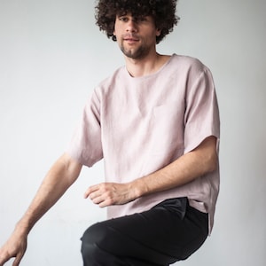 Men's natural linen summer t-shirt, organic mens clothing, comfortable and stylish men's t-shirt ETHAN