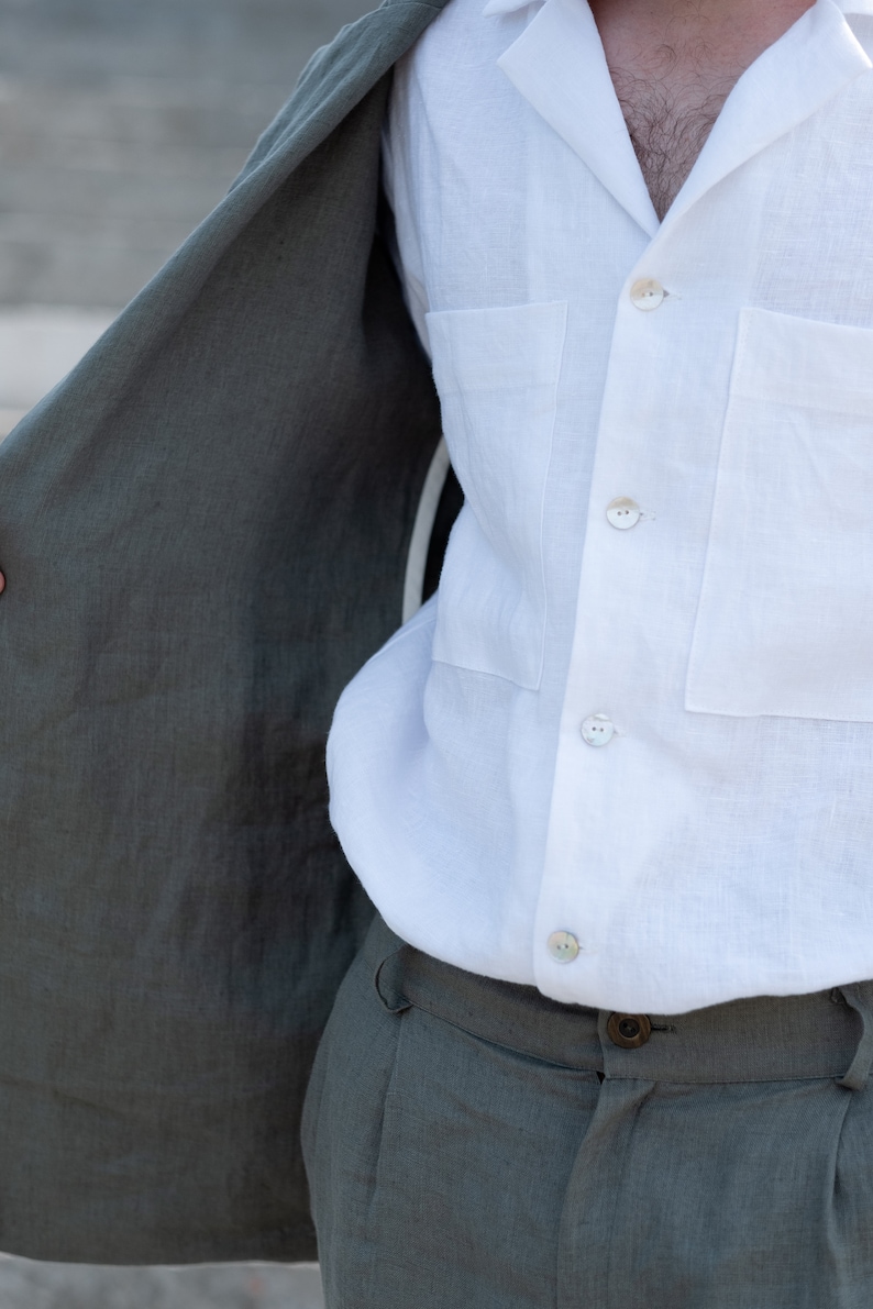 Modern Groom Linen Wedding Suit For Groomsmen And Groom Breathable Lightweight And Tailored Fit main image 0