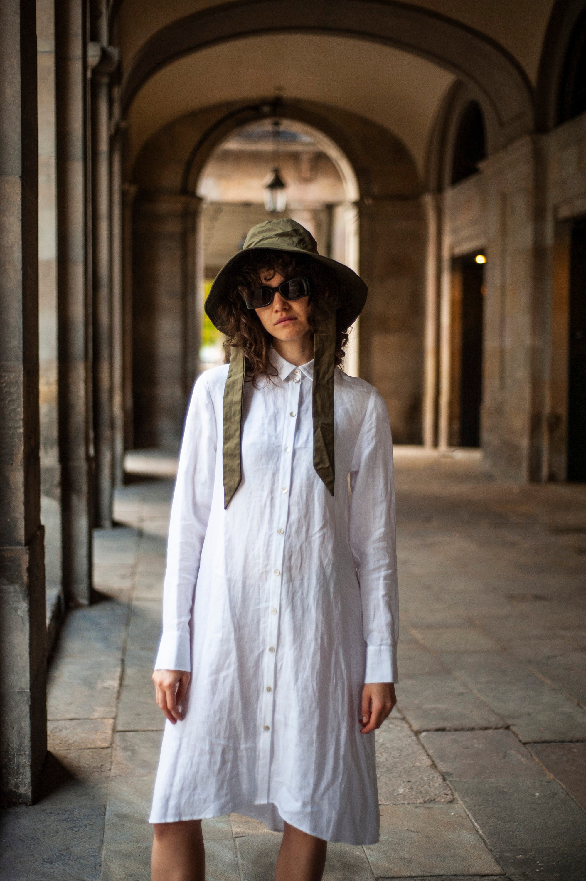 White long linen shirt dress with long sleeves,Loose fit linen lounge midi lengths relaxed tunic,Button up Beach caftan cover up dress DOLLY White long linen shirt dress with long sleeves,Loose fit linen lounge midi lengths relaxed tunic,Button up Beach caftan cover up dress DOLLY