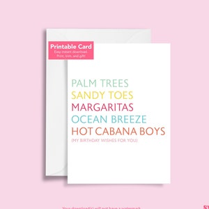 Funny birthday card, 21st birthday card, alcohol birthday card, beach birthday card, margarita birthday card, summer birthday, summer card