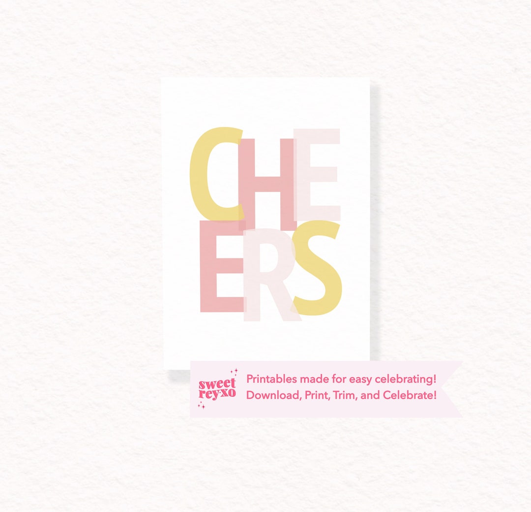 Cheers Printable Card | Cheers Card | Cheers to You Printable | Bar ...