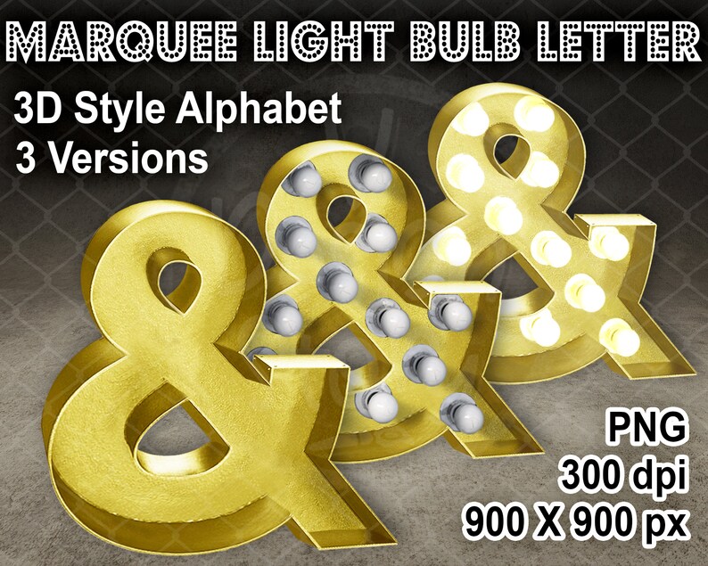 3D Marquee Light Bulb Letter & Digital Download - Etsy