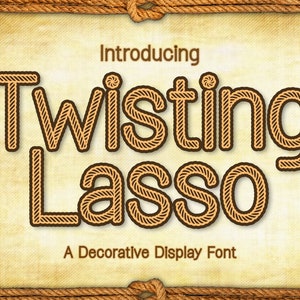 Draaiende Lasso Lettertype, Decoratieve String Rope Display Fonts, Creative Project Invitation Card Poster Presentatie Design