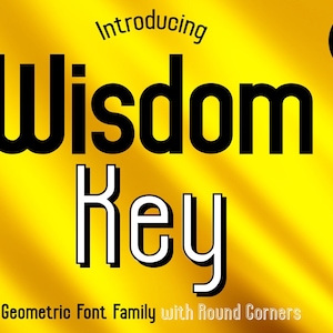 Wisdom Key Fonts geometrische schreefloze lettertypefamilie met ronde hoeken, Creative Project Invitation Card Poster Presentatie Ontwerp