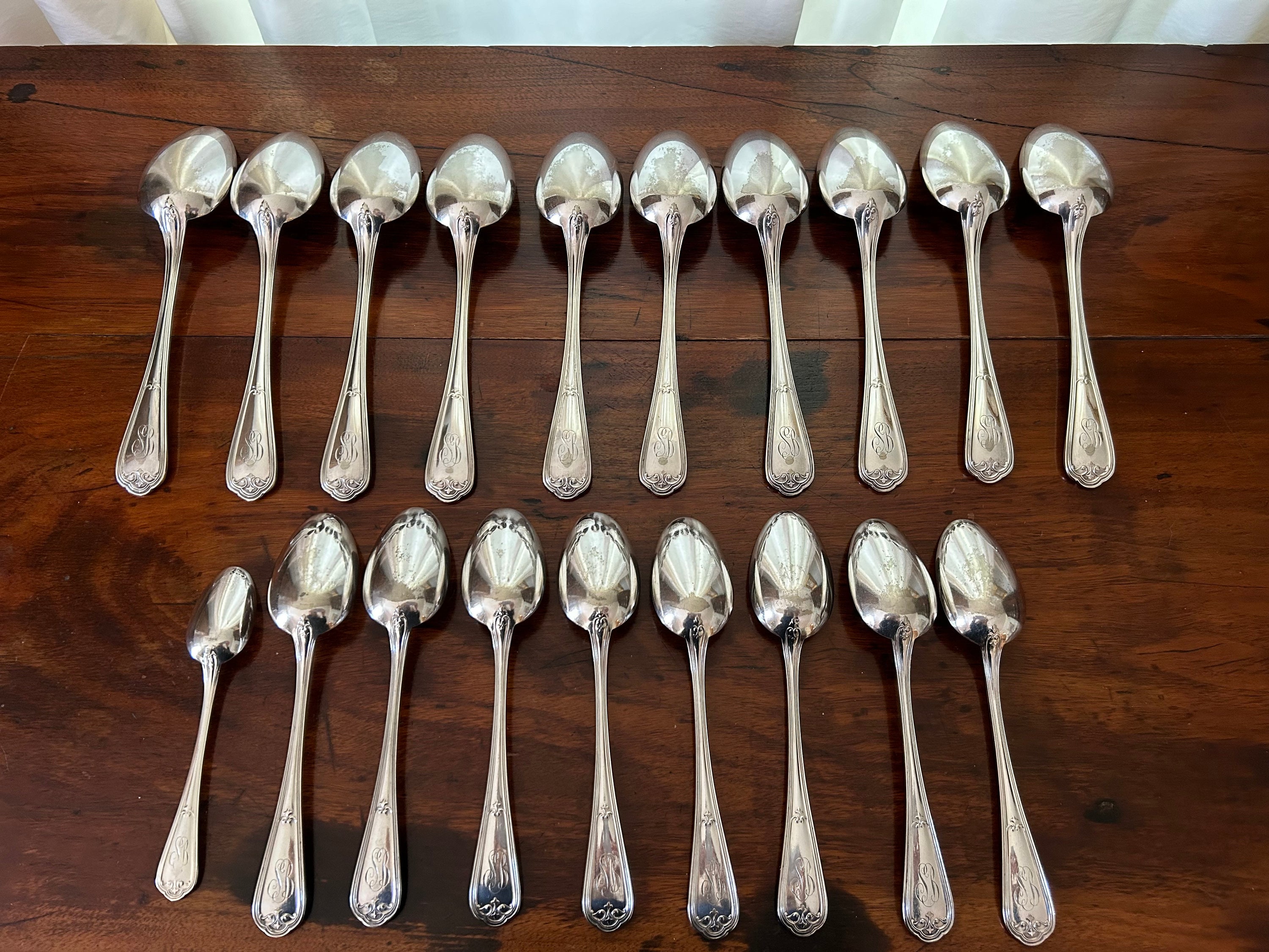 Antique Set of Christofle Silverplate Flatware - Circa 1844