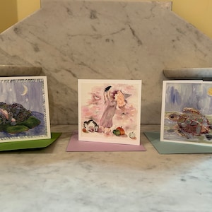 Notecards Printed from Original Watercolor Paintings - Set of 4