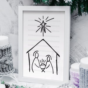 Christmas Nativity instant download | SVG | printable Nativity | Nativity svg, jpg, png, pdf | Christmas diy | manger scene | religious sign