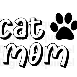 Chat maman SVG | fichiers coupés de chat pour Cricut | conception pour chemises, fourre-tout, imprimés, etc. | jpg png svg pdf | chaton | anniversaire | maman pour animaux de compagnie | cadeau maman