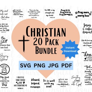 Christian SVG Design Bundle: Faith Quotes (Digital Download)