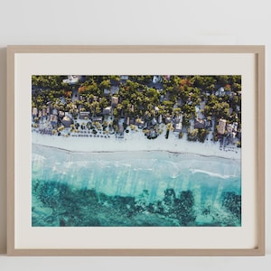 Tulum Mexico From Above Ocean Wall Art | Tulum Wall Art | Tulum Blue Waters Print | Tulum Beach Art Print | Tulum Beach Art