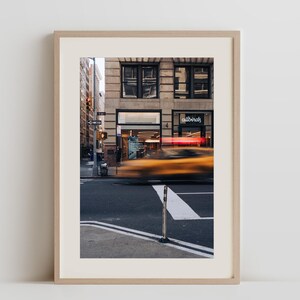 NYC Yellow Taxi | Classic Urban Snapshot | Bustling City Streets Art Print | Iconic New York Transportation | Metropolitan Decor