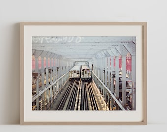 New York City Subway Wall Art | Subways New York City Wall Art |   NYC Subway Art Print | NYC Passing Subways Photographic Art Print