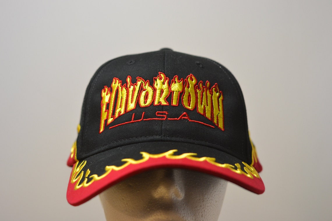 Embroidered FLAVORTOWN USA Flame Hat Guy Fieri Dad Hat Etsy