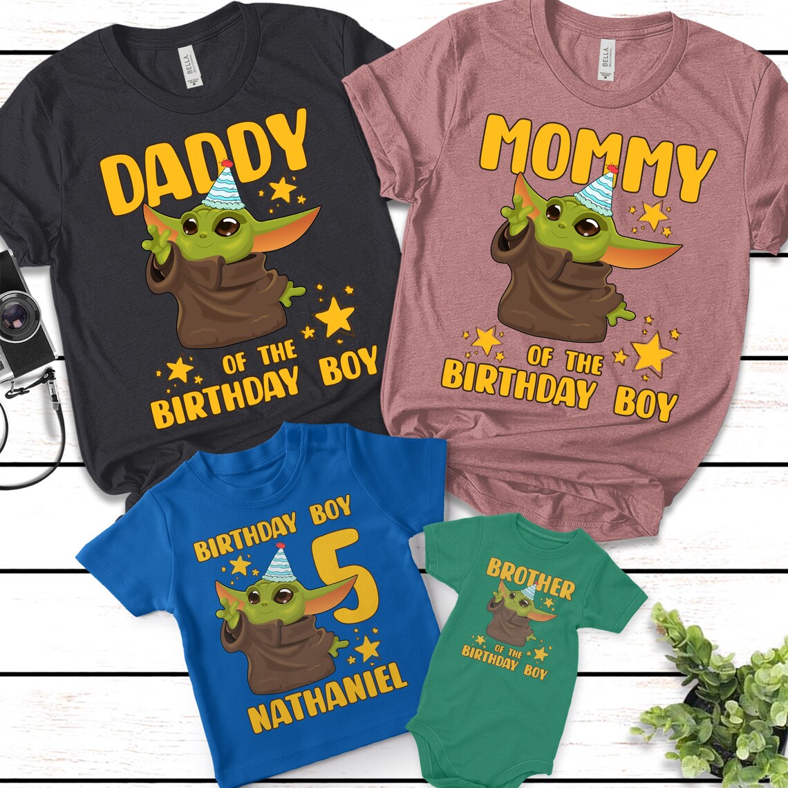 Personalised Baby Yoda Birthday shirt Birthday Girl Boy Etsy