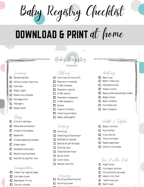 pdf baby registry checklist pdf baby registry checklist