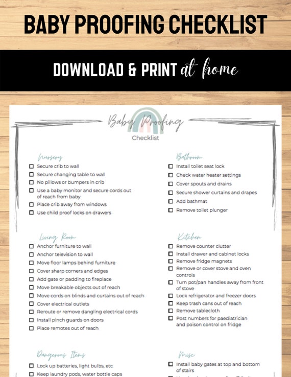 Baby Proofing Checklist - Etsy