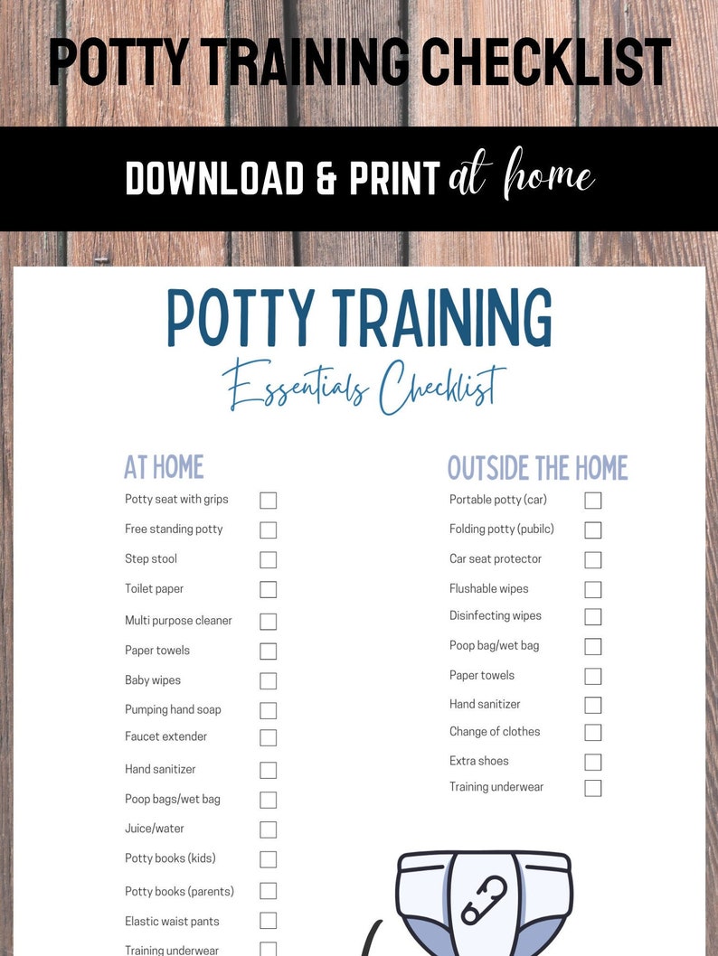 Potty Training Essentials Checklist Etsy