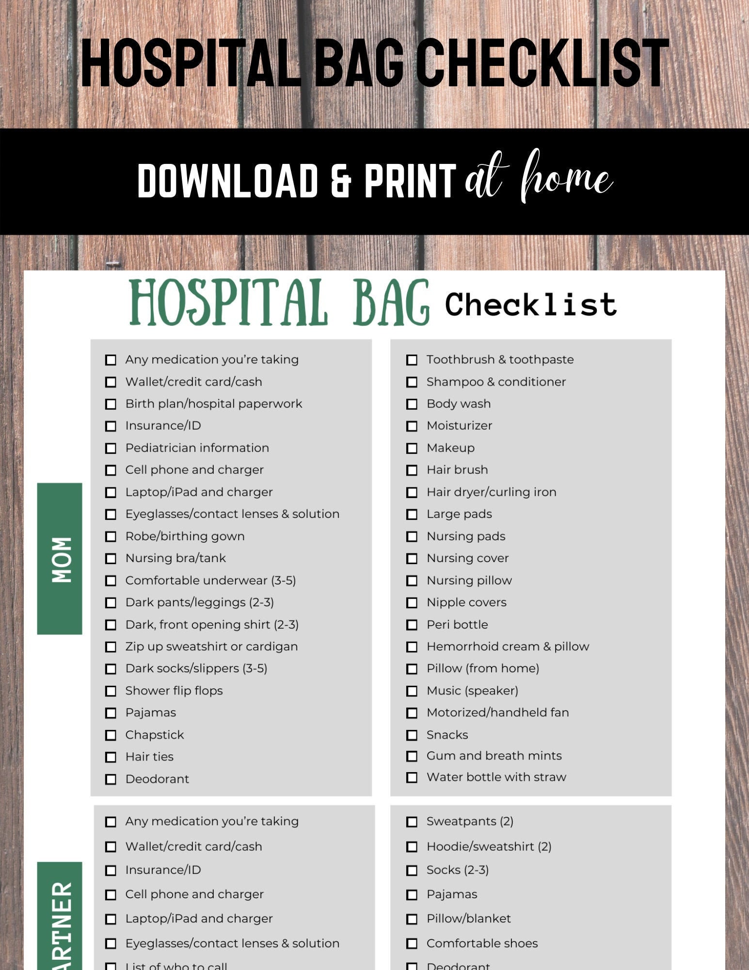 Hospital Birth Bag Checklist — Gather Birth Cooperative