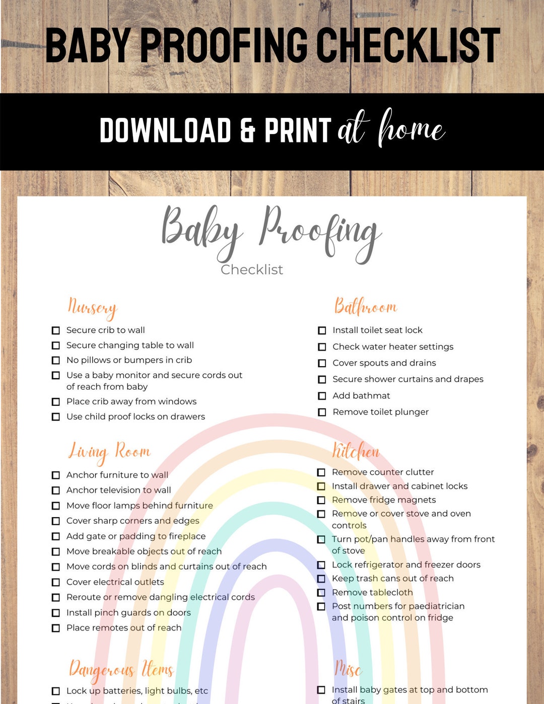 Baby Proofing Checklist Rainbow