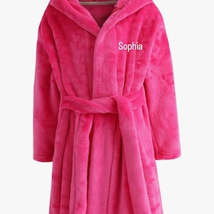 Personalized Kids Fleece Hooded Robe, Embroidered Blanket Robe