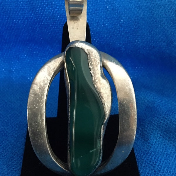 Erik Dennung Scandinavian pendant with green stone