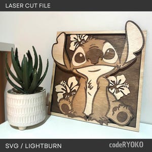 File SVG 3D per taglio laser Stitch / Decorazione murale a 5 strati per CNC, Cricut, Glowforge / Solo file digitale