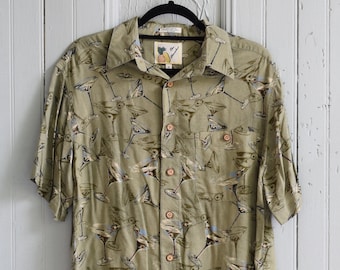 Vintage Hawaiian-style Tiki Shirt Ron 