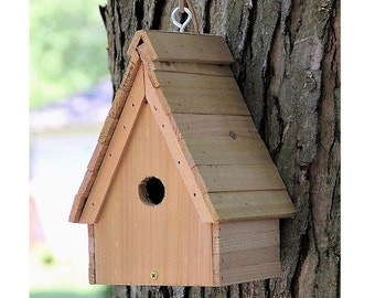 A-Frame Birdhouse, Handcrafted, Rustic Cedar, Garden Decor, Yard Art/Ornament, Classic style, Great gift for Grandparent, Teacher