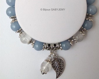 Angelite / bracelet perle / bracelet bleu / bracelet pierre / bracelet angelite / bracelet femme /  véritables perles angelite naturelle