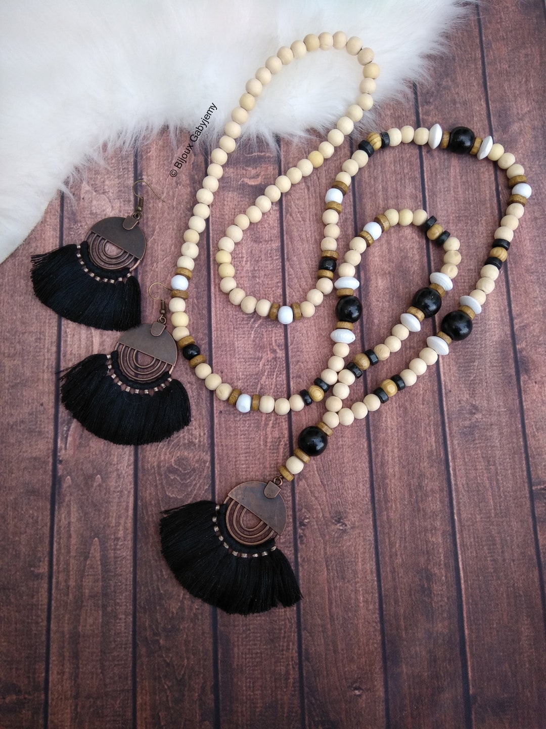 Collier Long Argenté Avec Pendentif Perles Et Franges - Longueur 88 Cm + Prolongateur - Cadeau élégant Pour Maman