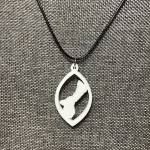 White Acrylic Island of Guam Necklace
